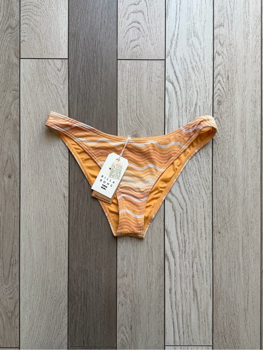 Billabong Women’s Orange Striped Bikini Bottom size M NWT